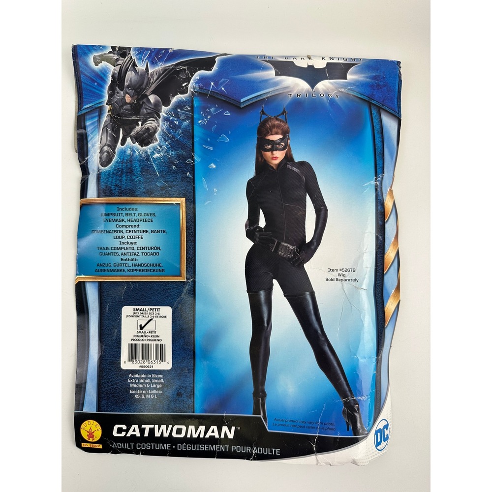Rubies Catwoman Adult Costume Black Superhero Dark Knight One Piece Womens Small